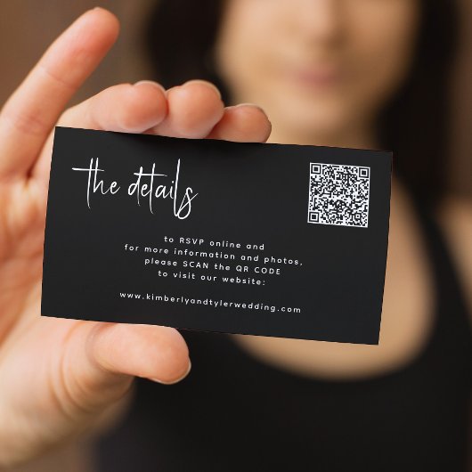 Modernes Skript QR CODE Moderne UAWG Details Hochz Begleitkarte
