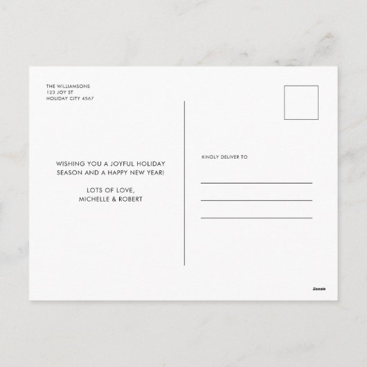 Modernes Skript Red Happy Holidays Weihnachten (Rückseite)