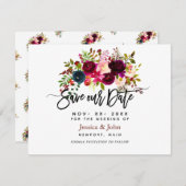 Modernes Skript Rette unser Datum, Aquarellfarben- Save The Date (Vorne/Hinten)