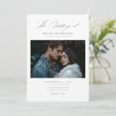 Modernes Skript Rustikale Elegance Hochzeit einlad Einladung (Stehend Vorderseite)