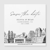 Modernes Skript Sacramento Speichern des Datumsmag Magnetkarte (Vorderseite)