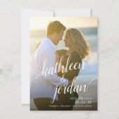 Modernes Skript Save the Date, das Mitteilung Einladung (Vorderseite)