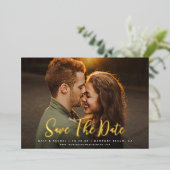 Modernes Skript SAVE THE DATE Foto REAL Foil Invit Folieneinladung (Stehend vorne)