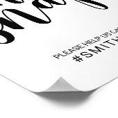 Modernes Skript Schwarz und Weiß Oh Snap Hochzeit  Poster (Ecke)