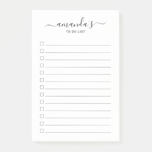 Modernes Skript schwarz und weiß, um Postit N aufl Post-it Klebezettel (Vorderseite)