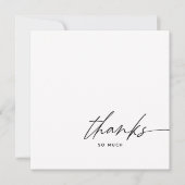 Modernes Skript Schwarz-Weiß-Danke Dankeskarte (Vorderseite)