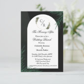 Modernes Skript Smaragdgrün Hochzeitsbrunch Party Einladung (Stehend Vorderseite)