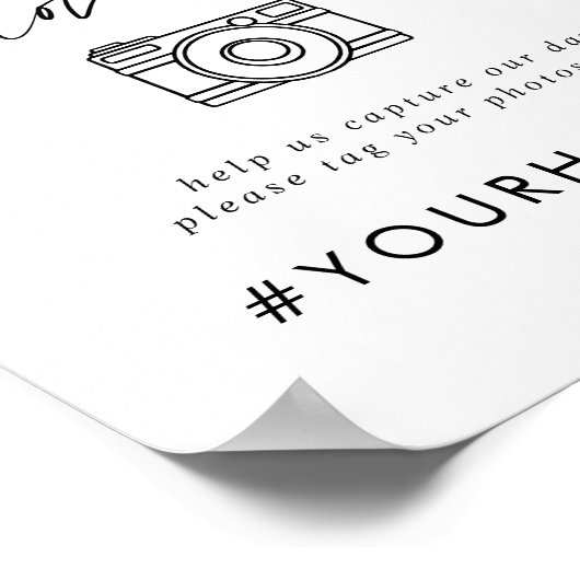 Modernes Skript teilen Sie die Liebe Wedding Hasht Poster (Ecke)