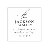 Modernes Skript "The Family Name Rücksendeadresse" Gummistempel (Prägung)