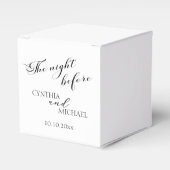 Modernes Skript "The Night Before" Hochzeit Geschenkschachtel (Vorderseite)