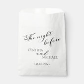 Modernes Skript "The Night Before" Hochzeit Geschenktütchen (Vorderseite)