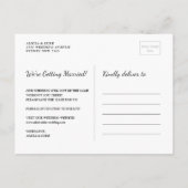 Modernes Skript-Typografie-Foto Save the Date Ankündigungspostkarte (Rückseite)