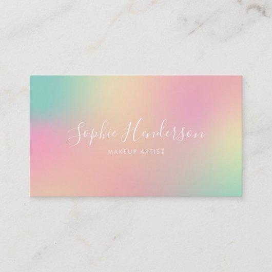 Modernes Skript Unicorn Gradient Mix 2 Visitenkarte (Vorderseite)