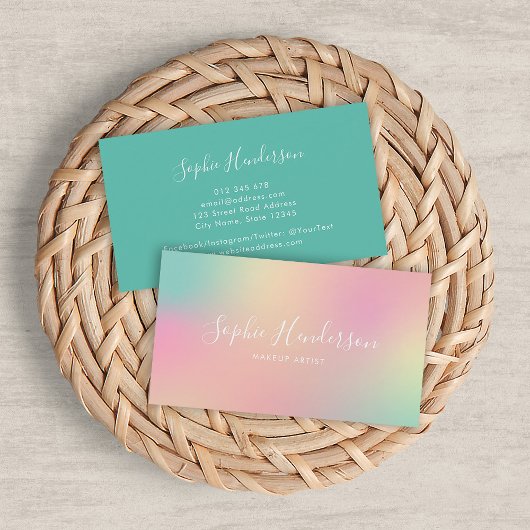 Modernes Skript Unicorn Gradient Mix 2 Visitenkarte