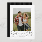 Modernes Skript-vertikales Foto Save the Date (Vorne/Hinten)