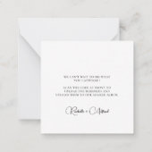 Modernes Skript verwenden Liebe-QR-Code-Tabellenka Mitteilungskarte (Rückseite)