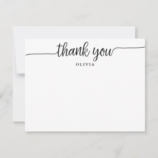 Modernes Skript Vielen Dank, dass Sie eine flache  Einladung (Vorderseite)