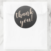 Modernes Skript Vielen Dank, einfaches Blackboard Runder Aufkleber (Tasche)