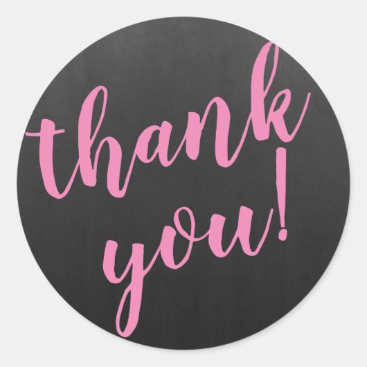 Modernes Skript Vielen Dank, einfaches Blackboard Runder Aufkleber (Vorderseite)