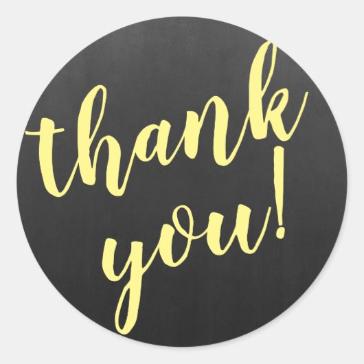 Modernes Skript Vielen Dank, einfaches Blackboard Runder Aufkleber (Vorderseite)