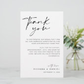 Modernes Skript Vielen Dank für Ihre Hochzeitskart (Stehend Vorderseite)