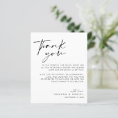 Modernes Skript Vielen Dank für Ihre Hochzeitskart (Stehend Vorderseite)