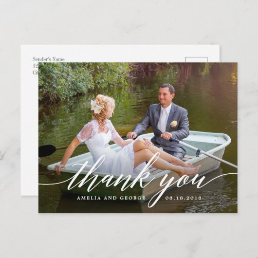 Modernes Skript Vielen Dank Postkarten (Vorne/Hinten)