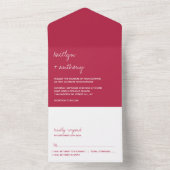 Modernes Skript Viva Magenta Minimalistische Hochz All In One Einladung (Innen Boden)