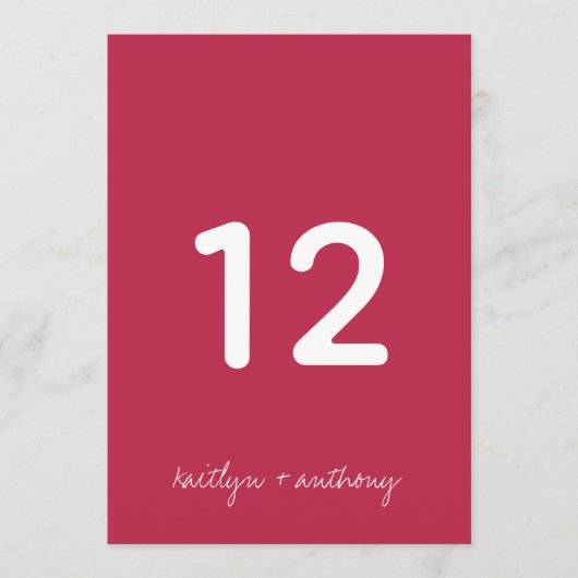 Modernes Skript Viva Magenta Minimalistische Hochz Einladung (Vorderseite)