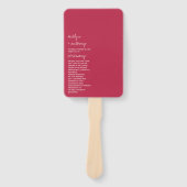 Modernes Skript Viva Magenta Minimalistische Hochz Fächer (Vorderseite)