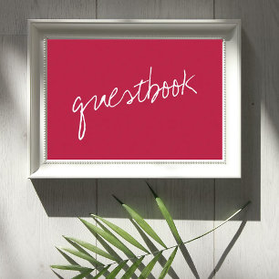 Modernes Skript Viva Magenta Minimalistische Hochz Poster