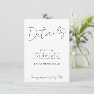 Modernes Skript White Wedding Website Details QR Einladung
