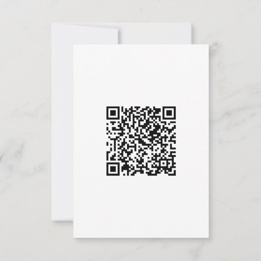 Modernes Skript White Wedding Website Details QR RSVP Karte (Rückseite)