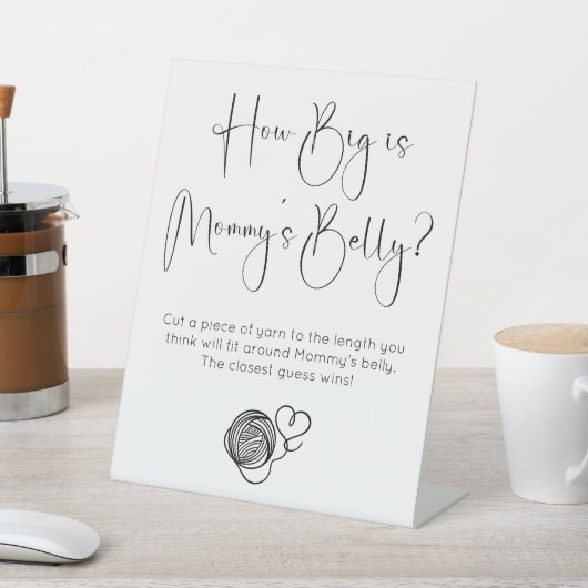 Modernes Skript wie groß ist Mommys Babydusche Sockelschild (In SItu)