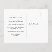 Modernes Skript Wir haben Rose Gold Zuhause Moving Ankündigungspostkarte (Rückseite)