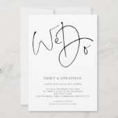 Modernes Skript wir machen QR Code Einfache Hochze Einladung (Vorderseite)