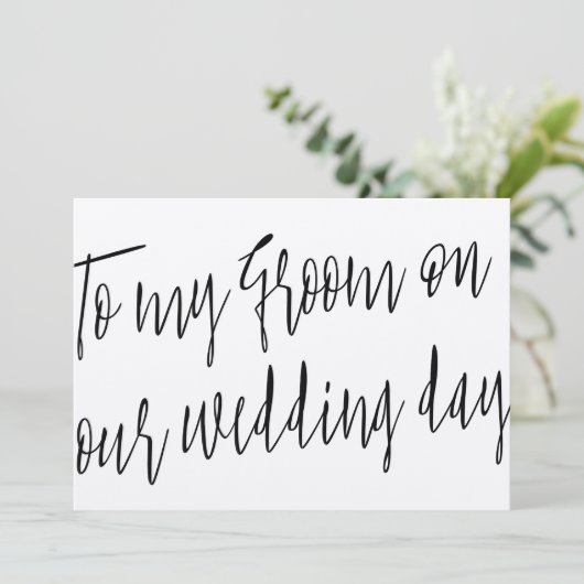 Modernes Skript Zu meinem Bräutigam an unserem Hoc Einladung (Stehend Vorderseite)
