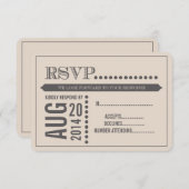 Modernes Skriptbeige & Gray Wedding RSVP (Vorne/Hinten)