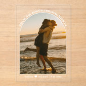 modernes Skriptbogen Hochzeit Foto danke Karte Acryleinladungen (Vorderseite)