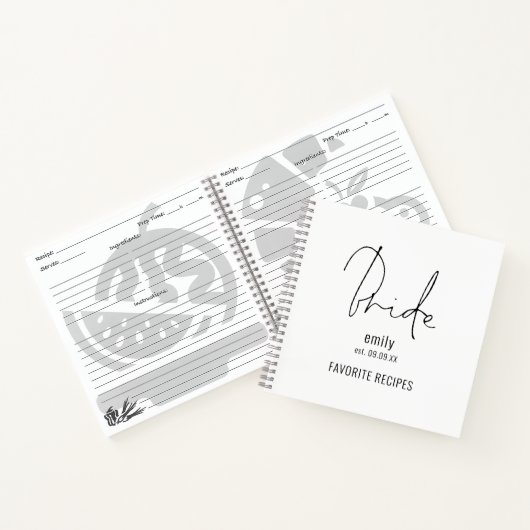 Modernes Skriptbriefenname Notizblock (Innenseite)