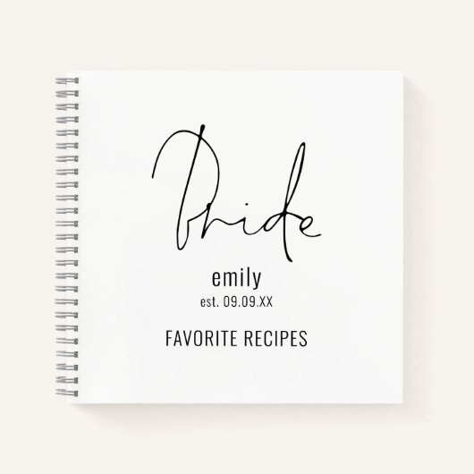 Modernes Skriptbriefenname Notizblock (Vorderseite)