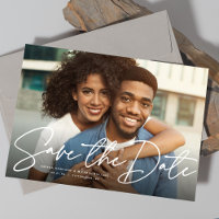 Modernes skripteinfaches Foto Save the Date