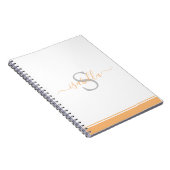 Modernes Skriptelegantes Monogramm-Peach Notizblock (Rechte Seite)