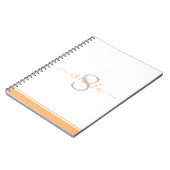 Modernes Skriptelegantes Monogramm-Peach Notizblock (Linke Seite)