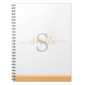 Modernes Skriptelegantes Monogramm-Peach Notizblock (Vorderseite)