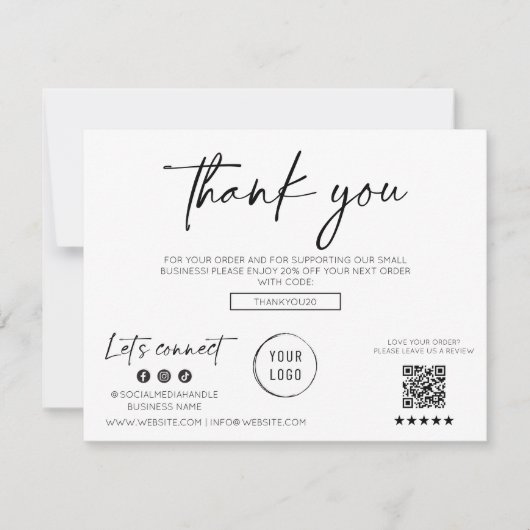 Modernes Skriptgeschäft dank Karte (Vorderseite)