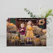 Modernes Skriptglücklich Thanksgiving-Foto Folien Feiertagskarte (Stehend vorne)