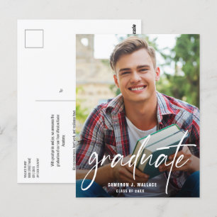 Modernes Skriptgraduate-Foto Postkarte