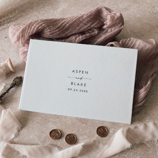 Modernes Skriptmonogramm-Hochzeitstorch Gästebuch