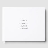 Modernes Skriptmonogramm-Hochzeitstorch Gästebuch (Vorderseite)